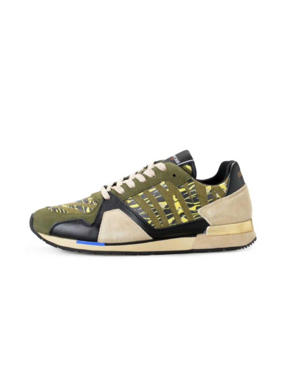 Men’s Roberto Cavalli Sport Low-Top Military Green Suede Mesh Overlay Sz 9.5